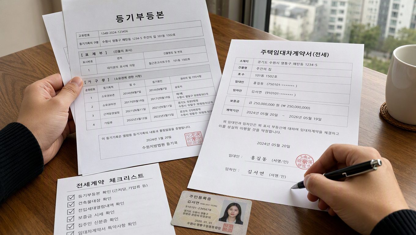 수원 전세 아파트 계약 전후 확인 사항과 신고 절차